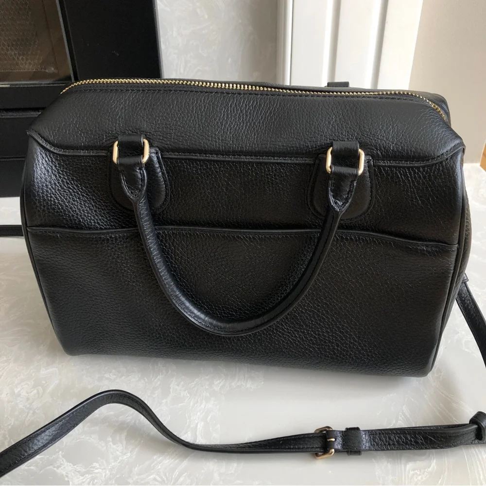 Coach Pebble Leather Large Bennett Satchel Crossbody Bag Black Style F31376 - Picture 4 of 12